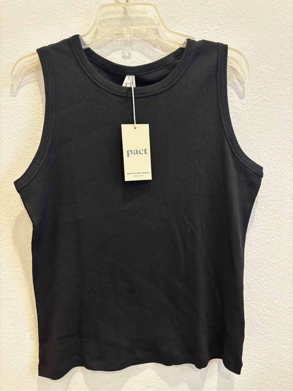 NWT Pact Black Perfect Rib Layering Tank Organic Cotton XL